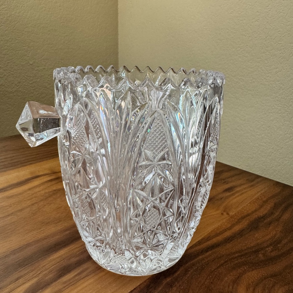 Cut Crystal Ice Bucket Vintage Barware • Elegant Drink Chiller